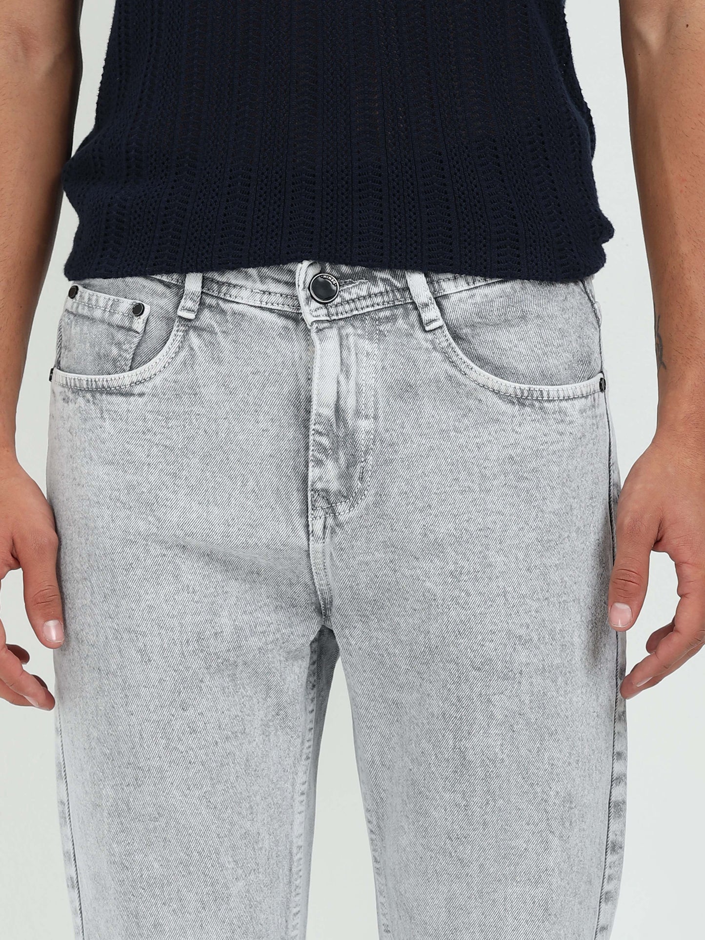 Ash Grey Mom Fit Jeans